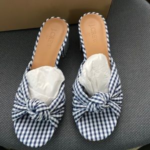 J.Crew printed midblock knot heel sandals